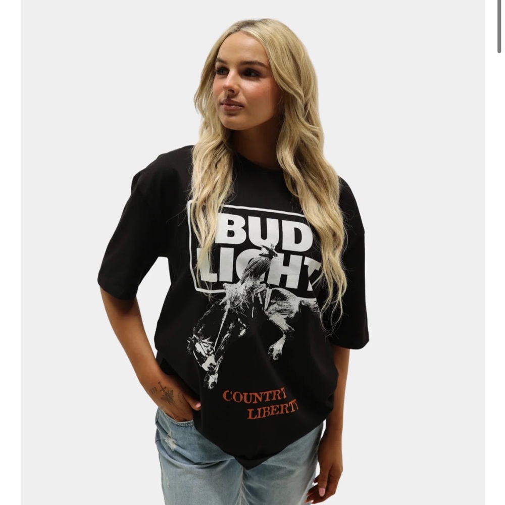 Bud Light Black Graphic Tee - Country Liberty
